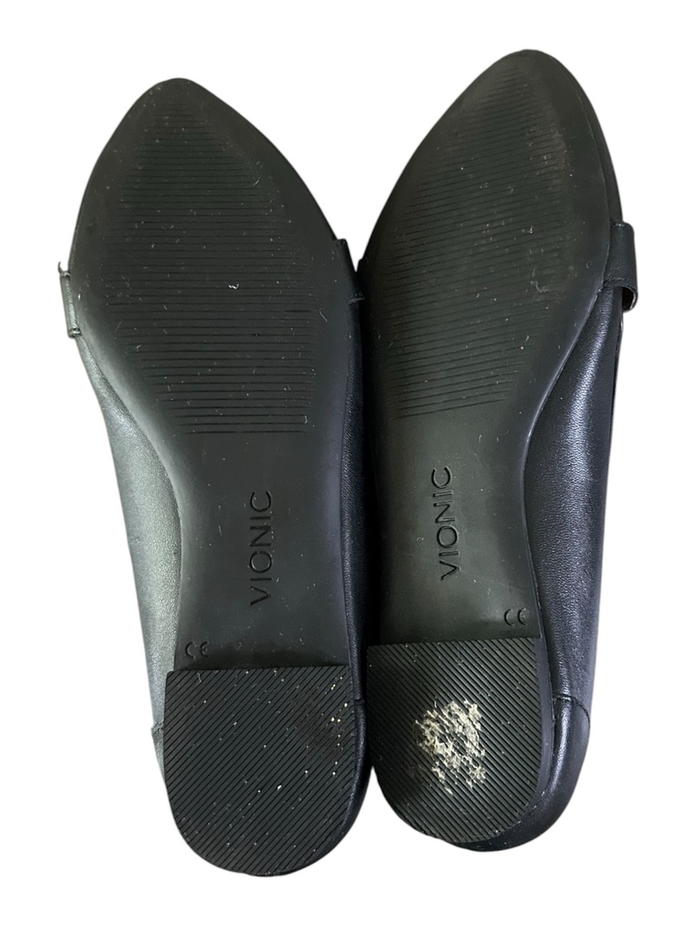 Vionic Savannah White Black Pointed‎ Toe Leather Flats Women’s SZ 7 - Picture 7 of 8